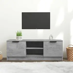 vidaXL TV Cabinet Concrete Grey 102x35x36.5 cm Engineered Wood