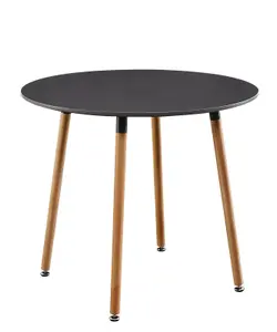 Round Dining Table and 4 chairs Grey Tulip Wood Circular Table