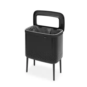 Brabantia Matt Black Steel Large Laundry bin, 60L