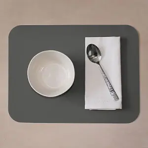 iStyle 2-Tone Grey Flexi Set of 2 Faux Leather Placemats