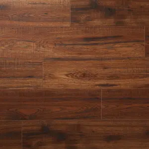 Otley Brown Gloss Dark oak effect Laminate Flooring Sample