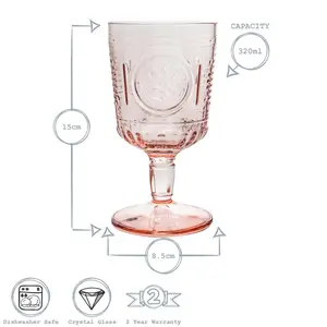 Romantic Wine Glasses - Romantic 320ml (Set of 4) Pink