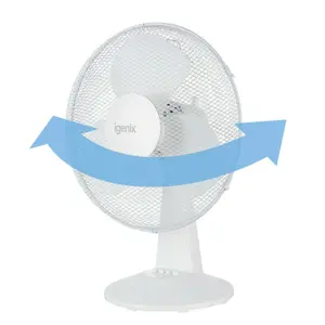 Igenix DF1610 Portable Desk Fan, 16 Inch, 3 Speed, White