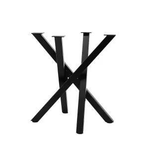 Black Furniture Legs Creative Crossover Metal Table Leg H 71 cm