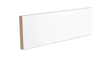 GoodHome Primed White MDF Square Skirting board (L)2400mm (W)119mm (T)18mm