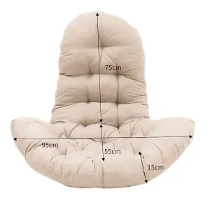 Outdoor Camel Garden Hanging Egg Chair Thick Cushion Swing Chair Pad