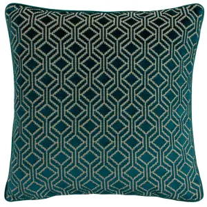 Paoletti Avenue Velvet Jacquard Feather Filled Cushion