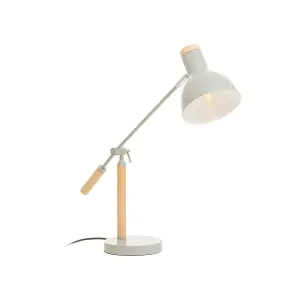 Interiors by Premier Matte Grey Table Lamp, Easy to Assemble Bedside Table Light, Eco-friendly Lamp for Table Living Room