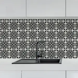 Wall Tile Motif 30.5x30.5cm Black 5 Tiles Per Pack