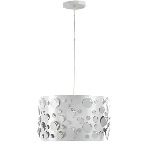 Luminosa Ricky Cylindrical Pendant Ceiling Light, White