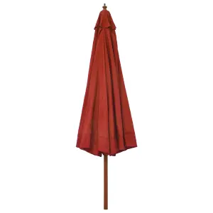 Berkfield Outdoor Parasol with Wooden Pole 330 cm Terracotta