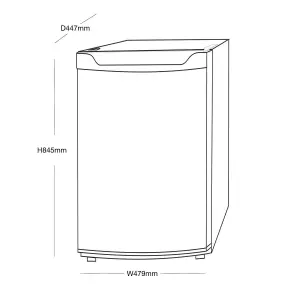 SIA LFS01WH/E 48cm White Freestanding 91L Under Counter Larder Fridge