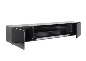 Modern Black 200cm Matt Gloss TV Stand Cabinet Suitable for 55 65 70 75 80 Inch 4K LED Flat Screen TV's