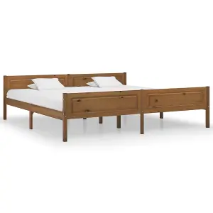 Berkfield Bed Frame Solid Pinewood Honey Brown 200x200 cm