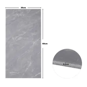 10 Pcs Dark Grey  PVC Waterproof & Oil-Proof Marble Tile Stickers for Kitchen Bathroom 60cm L x 30cm W