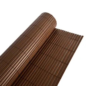 Oypla 1m x 4m Brown PVC Outdoor Garden Fencing Privacy Screen Roll