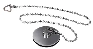 Contemporary Bathroom Bath Plug and Ball Chain, 17mm x 42mm, Chrome, Balterley