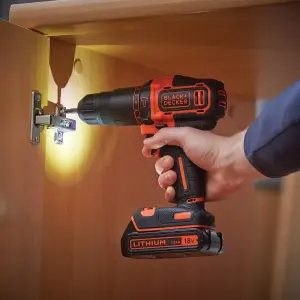 Black & Decker 18V Li-ion Cordless Combi drill & impact driver (2 x 1.5Ah) - BCK25S2S-GB