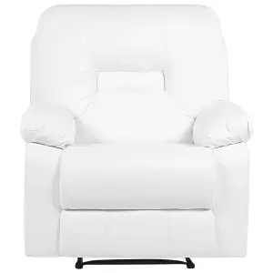 Faux Leather Manual Recliner Living Room Set White BERGEN