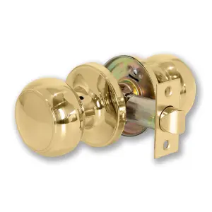 XFORT Bello Passage Knob Set Polished Brass for Internal Wooden Doors