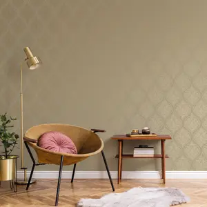 Galerie Emporium Gold Ogee Embossed Wallpaper