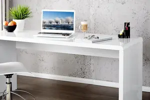 Furniturebox UK Enzo White High Gloss Computer Office Desk