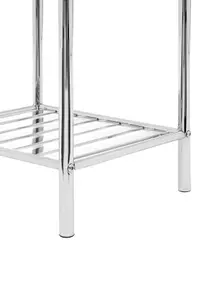 Interiors By Premier Durable 5 Tier Chrome Shelf Unit With Basket, Sturdy Standing Shelves For Livingroom, Spacious Shelf Unit