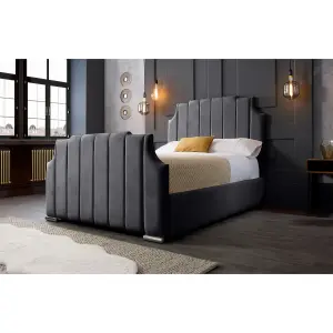 Nelson Plush Velvet Steel Bed Frame