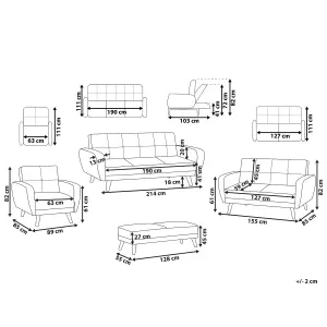 Living Room Fabric Sofa Set White Boucle FLORLI