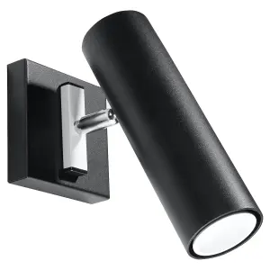 Direzione Steel Black 1 Light Classic Wall Light