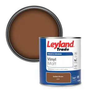 Leyland Trade Vinyl Matt Walls & Ceilings Emulsion Paint Golden Brown (06D45) 1L