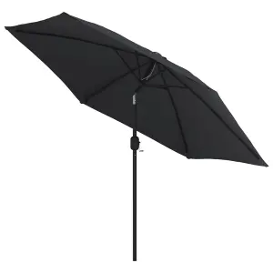 Berkfield Outdoor Parasol with Metal Pole 300 cm Black