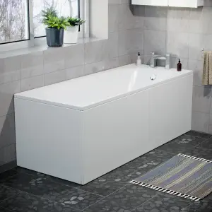 Nes Home Modern High Gloss White 1700mm Front Bath Panel Acrylic