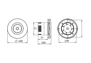 Modern Bathroom Ceiling Extractor Fan 100mm with Motion Sensor