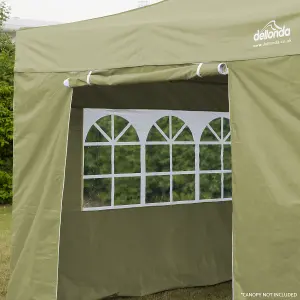 Dellonda Premium Side Walls Doors Windows For Gazebo Marquee Fits 2 x 2m - Beige