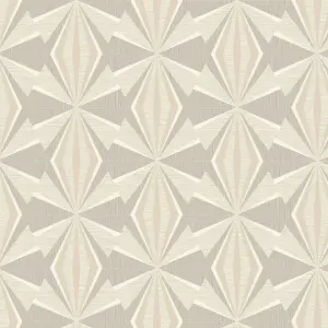 Hoopla Walls Sunray Diamond Warm Grey 10m Wallpaper Matt Smooth