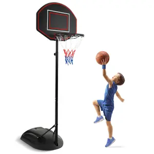 COSTWAY 170-230 cm Portable Basketball Hoop Adjustable Basketball Stand w/ Wheels