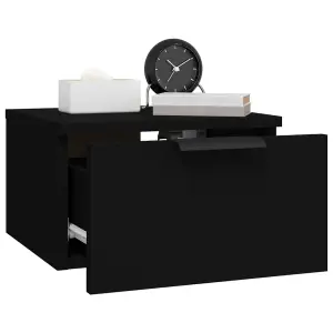 Berkfield Wall-mounted Bedside Cabinet Black 34x30x20 cm