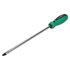 9.5mm x 250mm Slotted Flat Headed Screwdriver with Magnetic Tip Rubber Handle