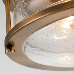 Luminosa Kichler Ashland Bay Bathroom Ceiling Light Natural Brass, IP44