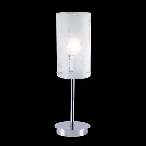 Luminosa Modern Table Lamp Chrome 1 Light  with Matt Shade, E27