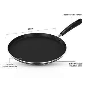 Royalford Pancake Pan Dosa Tawa Non-Stick Induction Crepe Griddle Roti Pan Royalford 26 CM