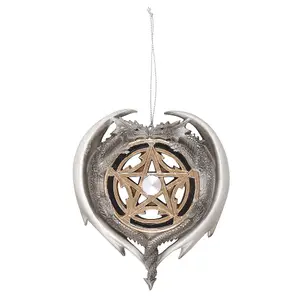 Anne Stokes Dragon Magic Hanging Ornament Silver/Bronze (One Size)