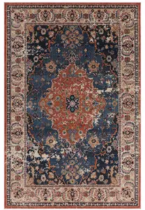 Traditional Bordered Persian Floral Easy to clean Rug for Dining Room Bed Room and Living Room-120cm X 170cm