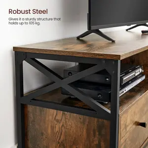 Adame TV Stand for TVs up to 65" Rustic Brown/Black