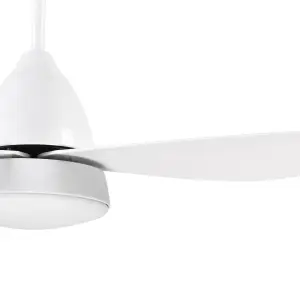 HOMCOM Reversible Ceiling Fan with Light, 3 Blades, Mount Lighting Fan, White