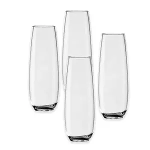 Acrylic Stemless Champagne Flute - Plastic Picnic Camper Glasses - Set of 4