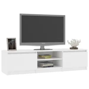 Berkfield TV Cabinet White 140x40x35.5 cm Engineered Wood