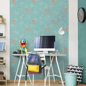 Muriva Blue Childrens 3D effect Embossed Wallpaper