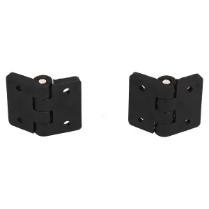 Black Reinforced Nylon Plastic Hinge 40x48mm Italian Made Industrial Quality 2PK